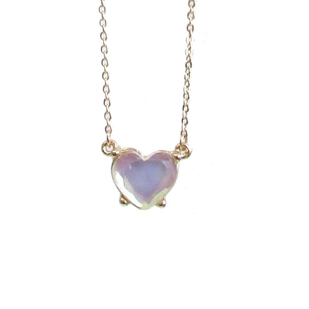 Facet stone heart pendant necklace - Picture 1 of 3